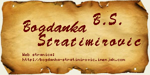 Bogdanka Stratimirović vizit kartica